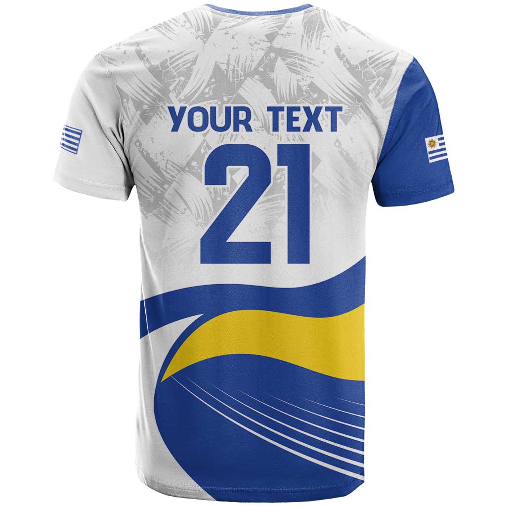 Uruguay Football Custom T-Shirt La Celeste Sol de Mayo Motif Graphic Tee