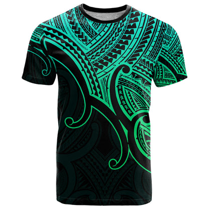 Aotearoa Polynesian T-Shirt with Maori Koru Green Graphic Tee