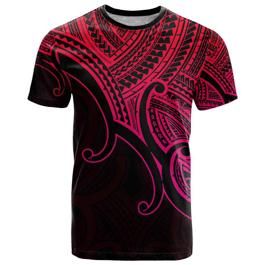 Aotearoa Polynesian T-Shirt with Maori Koru Pink Graphic Tee