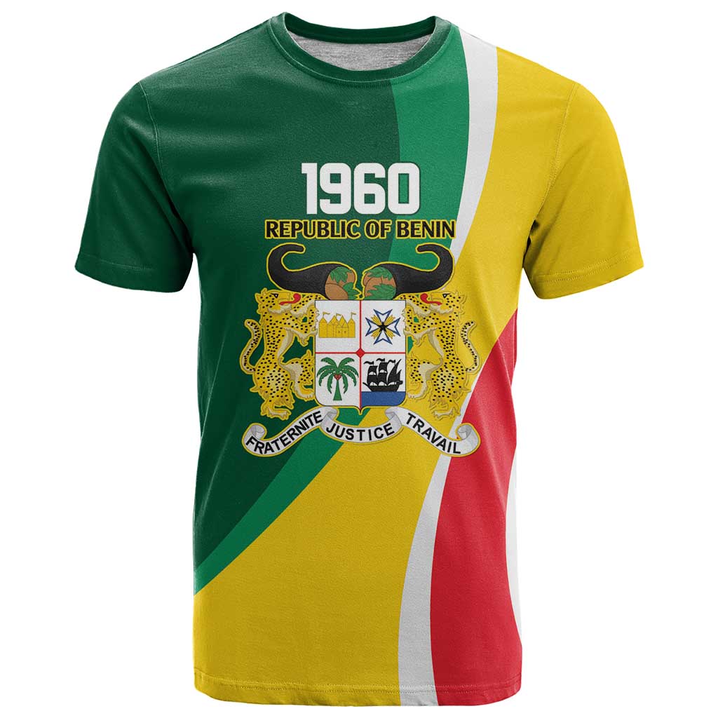 Benin Independence Day Personalized T-Shirt Since 1960 Fraternite Justice Travail Graphic Tee
