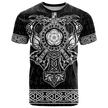 Vikings from Yorkshire T-Shirt Black Spirit of Jorvik Graphic Tee