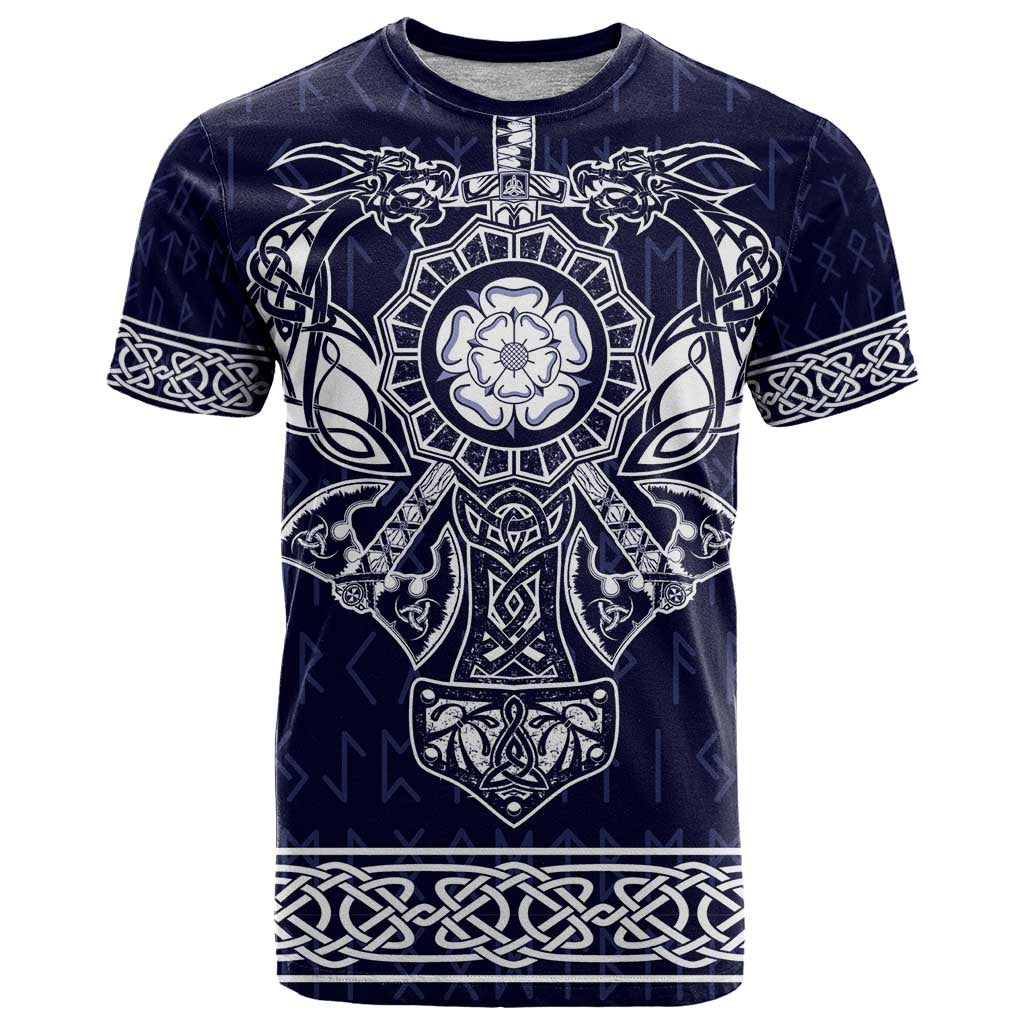 Vikings from Yorkshire T-Shirt Blue Spirit of Jorvik Graphic Tee