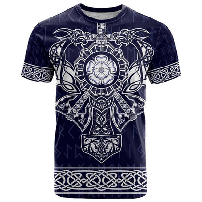 Vikings from Yorkshire T-Shirt Blue Spirit of Jorvik Graphic Tee
