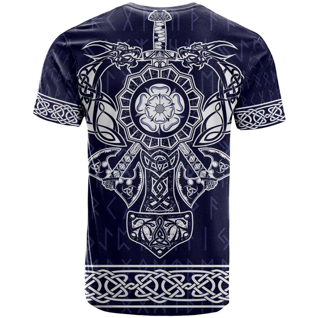 Vikings from Yorkshire T-Shirt Blue Spirit of Jorvik Graphic Tee