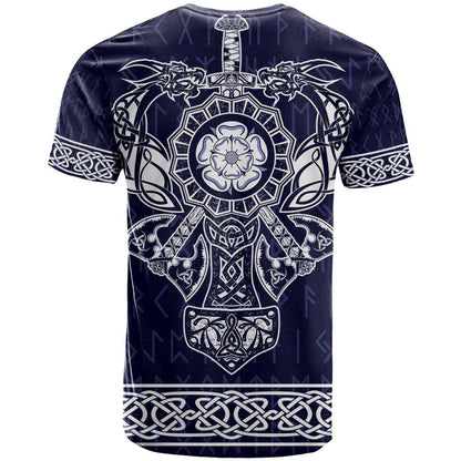 Vikings from Yorkshire T-Shirt Blue Spirit of Jorvik Graphic Tee