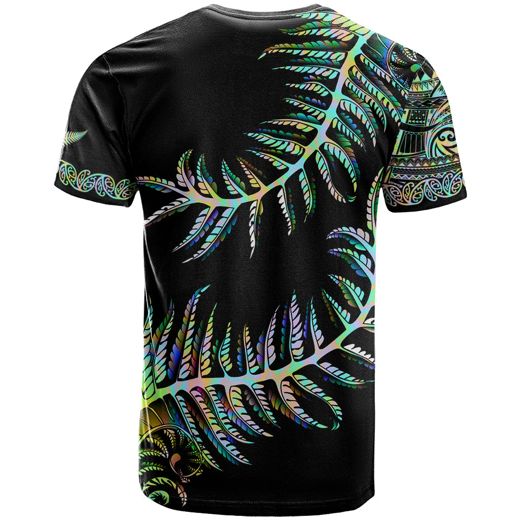 New Zealand T-Shirt Aotearoa Silver Fern Mixed Papua Shell Green Vibe Graphic Tee