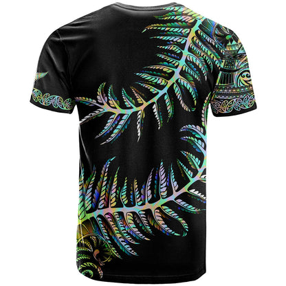 New Zealand T-Shirt Aotearoa Silver Fern Mixed Papua Shell Green Vibe Graphic Tee