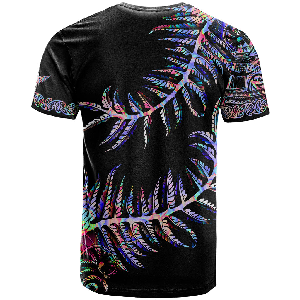New Zealand T-Shirt Aotearoa Silver Fern Mixed Papua Shell Purple Vibe Graphic Tee