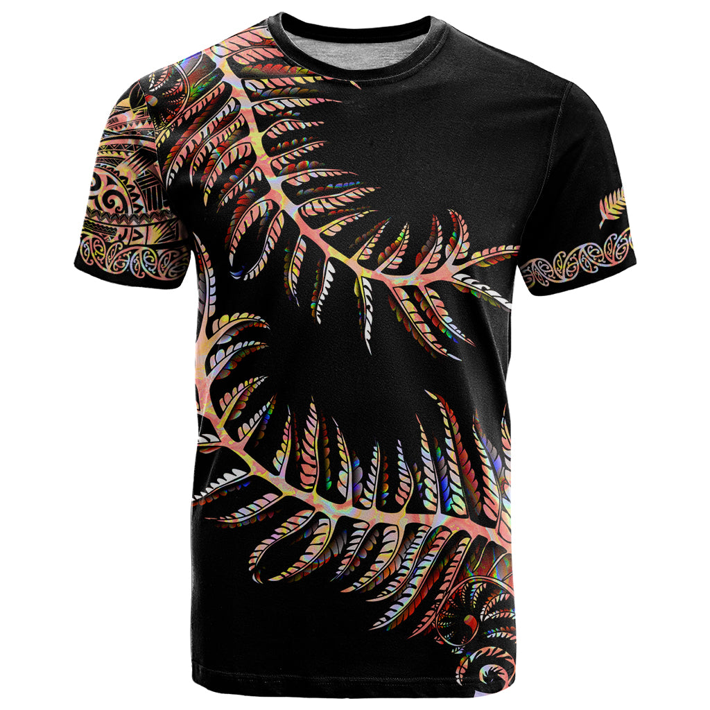 New Zealand T-Shirt Aotearoa Silver Fern Mixed Papua Shell Red Vibe Graphic Tee