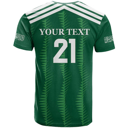 Custom Saudi Arabia Football T-Shirt Green Al -Arabiyyah Concept 23-2024 Graphic Tee