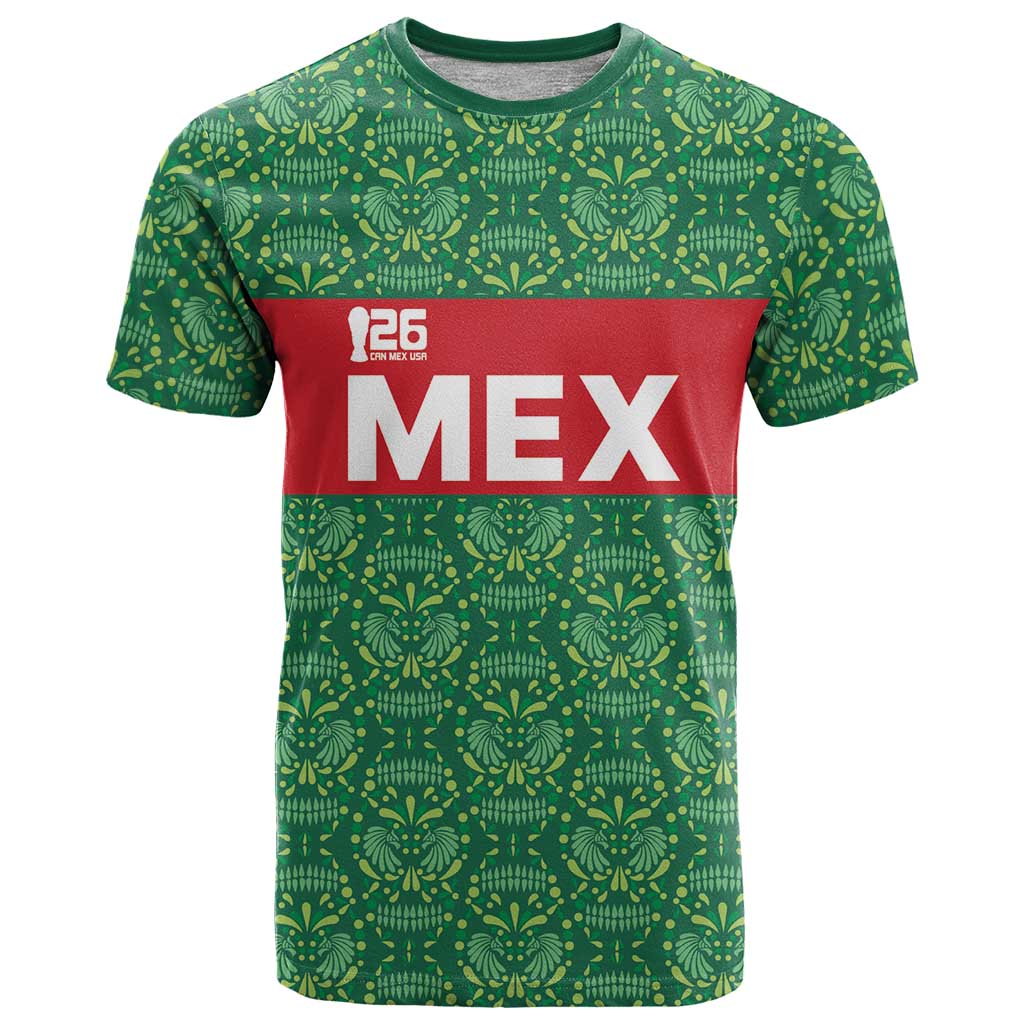 Mexico WC26 Custom T-Shirt Minimalist Aztec Eagle Green Color Graphic Tee