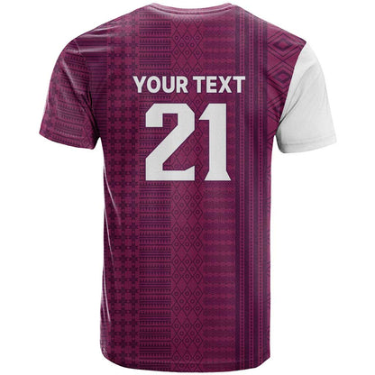 Qatar WC26 Custom T-Shirt Funny La'eeb with Arabic Pattern Graphic Tee