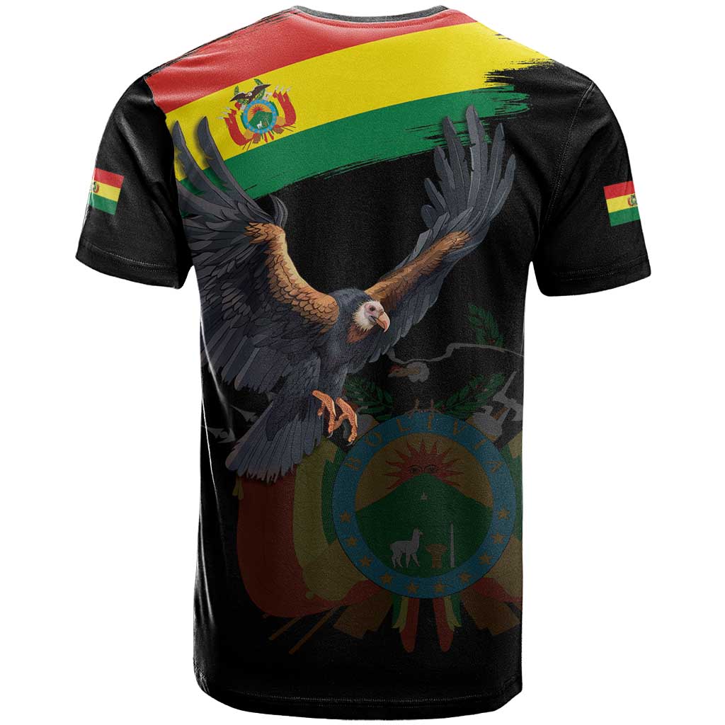 Bolivia Andean Condor T-Shirt Grunge Flag Motif Graphic Tee