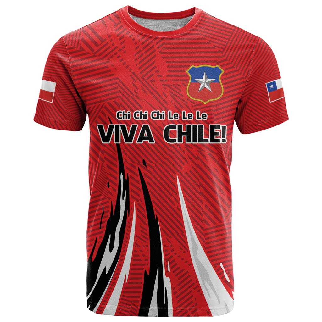 Chile Football Custom T-Shirt Chi Chi Chi Le Le Le Viva Chile Graphic Tee