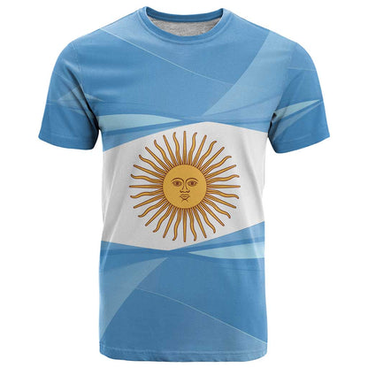Argentina Flag Day Personalized T-Shirt Simple Sol de Mayo Graphic Tee