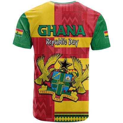 Ghana T-Shirt Republic Day - African Kitenge Style Graphic Tee