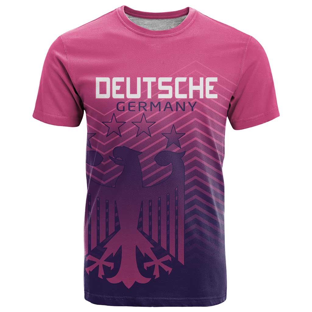 Custom Germany Football T-Shirt Glowing Pink Line Graphic Tee