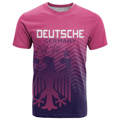 Custom Germany Football T-Shirt Glowing Pink Line Graphic Tee