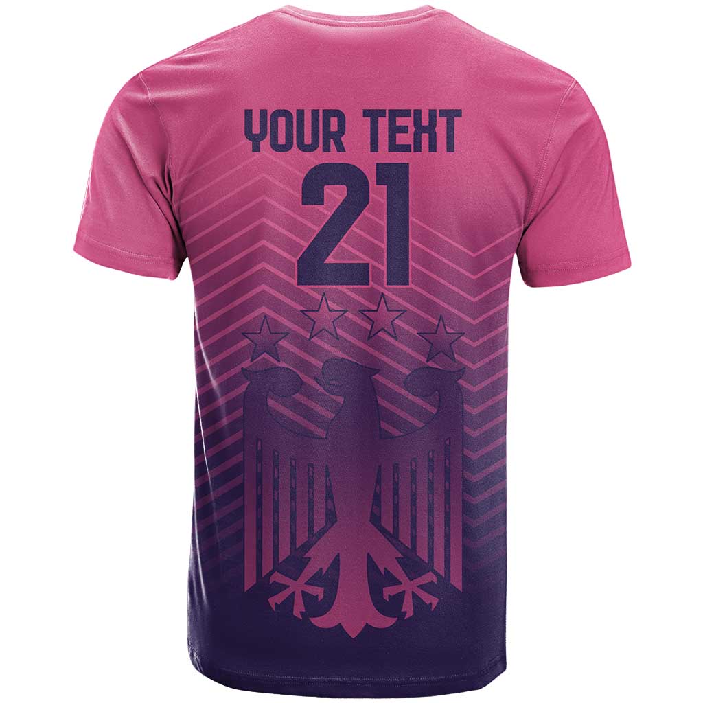 Custom Germany Football T-Shirt Glowing Pink Line Graphic Tee