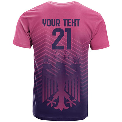 Custom Germany Football T-Shirt Glowing Pink Line Graphic Tee