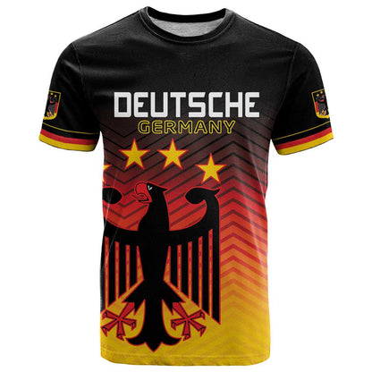Custom Germany Football T-Shirt Special Black Eagle Flag Style Graphic Tee