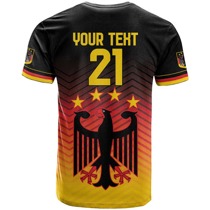 Custom Germany Football T-Shirt Special Black Eagle Flag Style Graphic Tee