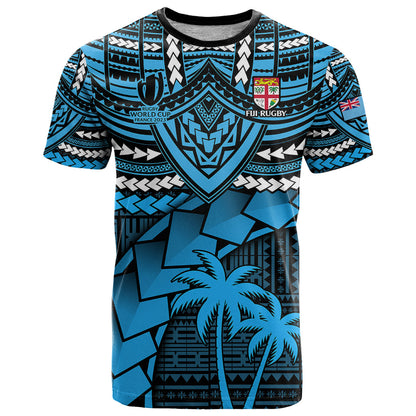 Fiji Rugby T-Shirt Go Fijian Tapa Arty with World Cup Vibe Graphic Tee
