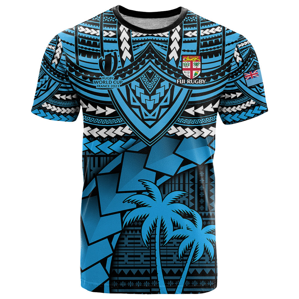 Custom Fiji Rugby T-Shirt Go Fijian Tapa Arty with World Cup Vibe Graphic Tee