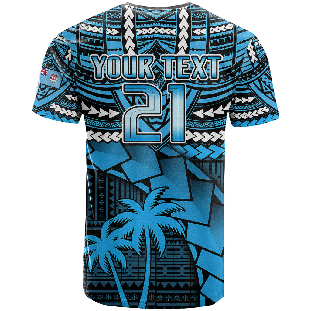 Custom Fiji Rugby T-Shirt Go Fijian Tapa Arty with World Cup Vibe Graphic Tee