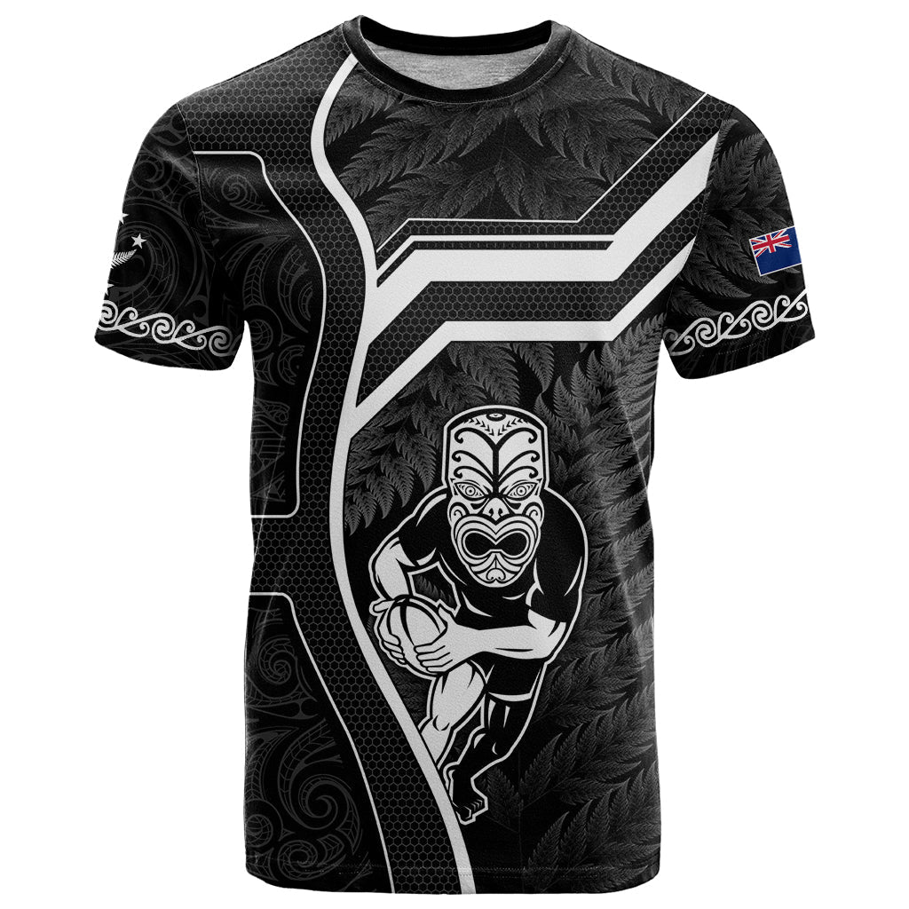 New Zealand Aotearoa Rugby T-Shirt Black Fern Maori Tribal Sporty Style Graphic Tee