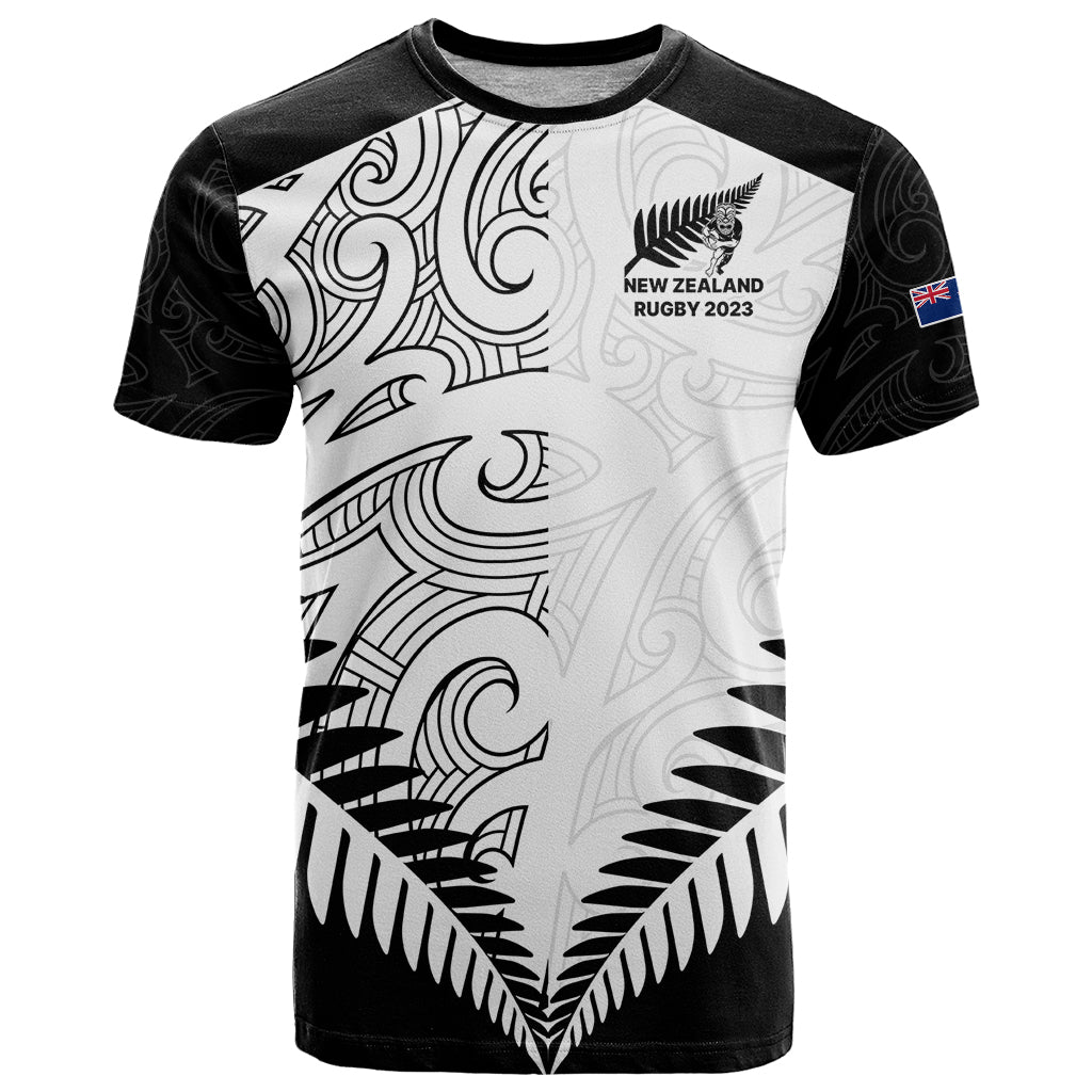 New Zealand Rugby T-Shirt Proud Aoteroa Stylised Maori Koru Graphic Tee