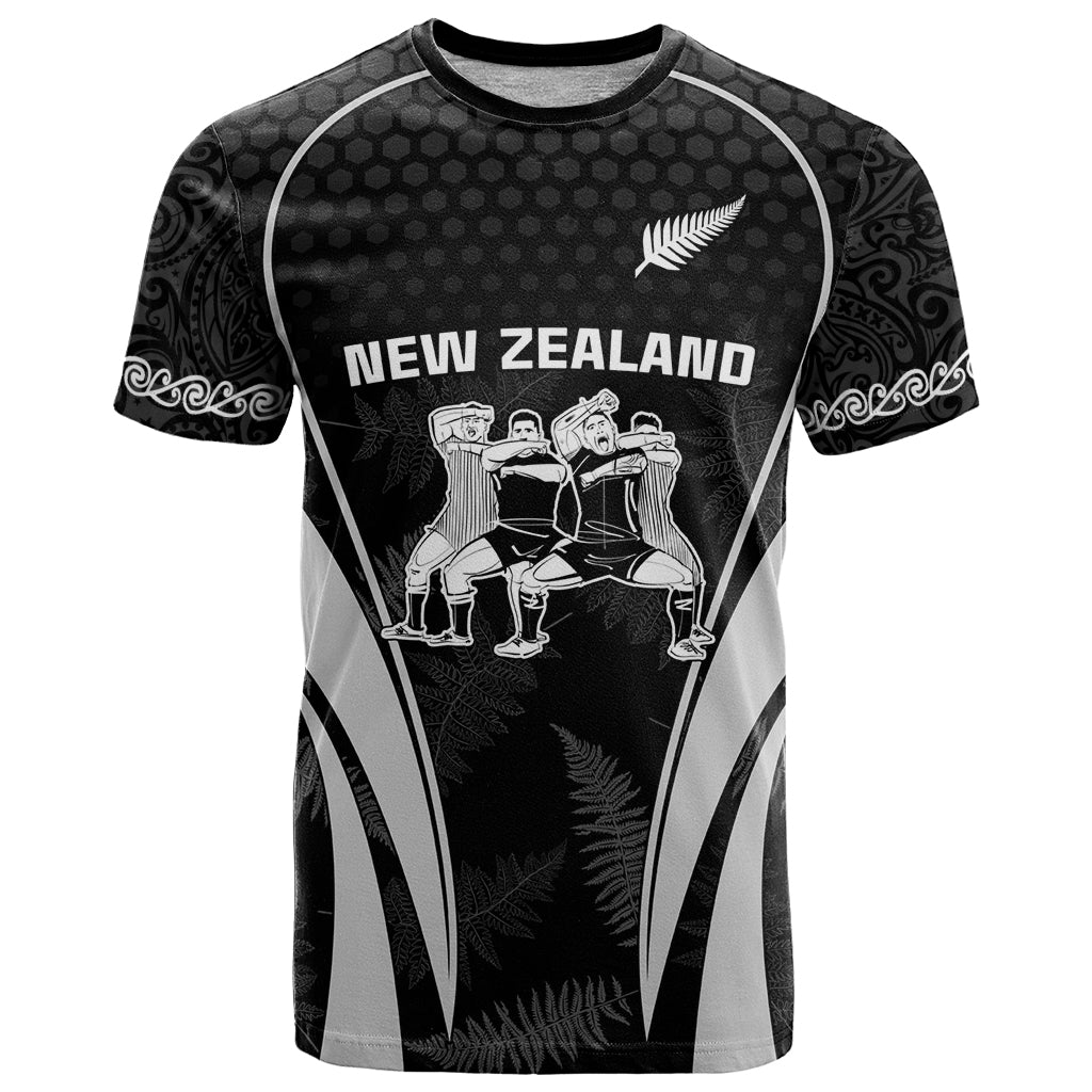 New Zealand Aotearoa Rugby T-Shirt Haka Dance Mixed Silver Fern Sporty Style Graphic Tee