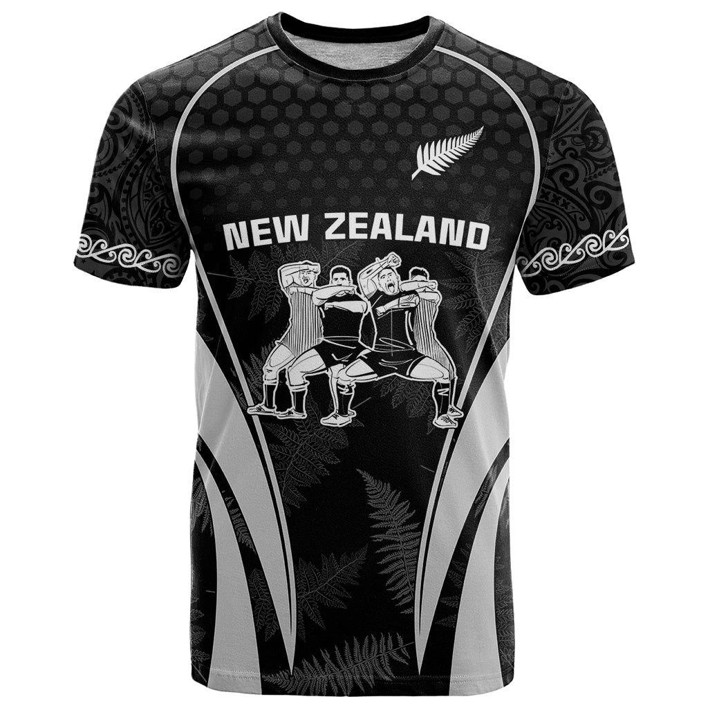 Custom New Zealand Aotearoa Rugby T-Shirt Haka Dance Mixed Silver Fern Sporty Style Graphic Tee