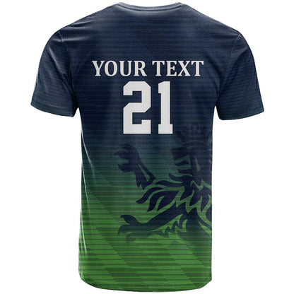 Custom Qatar Cricket T-Shirt Green Sporty Pattern Graphic Tee
