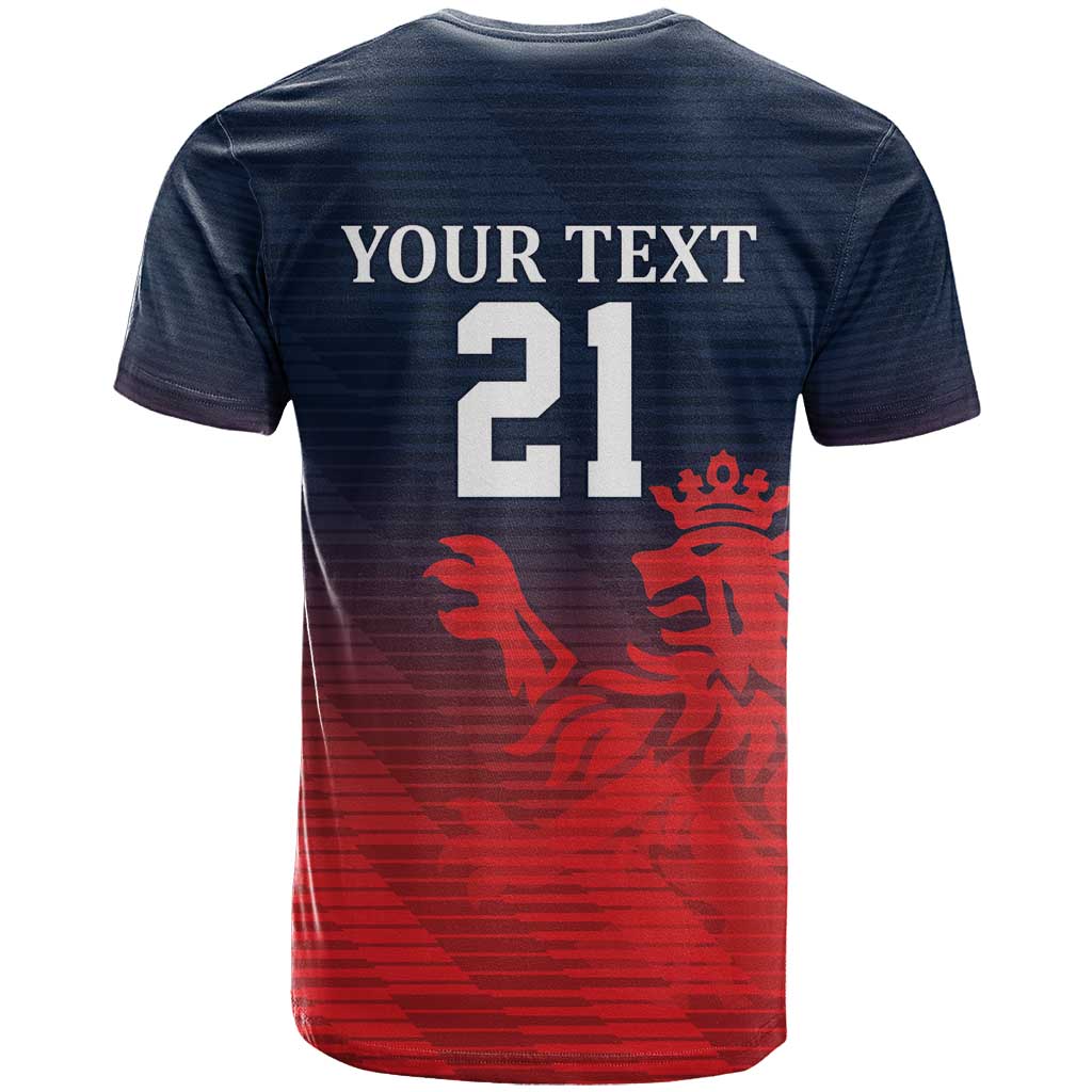 Custom Qatar Cricket T-Shirt Red Sporty Pattern Graphic Tee