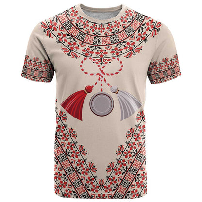 Baba Marta Day Martenitsa T-Shirt Traditional Bulgarian Embroidery Graphic Tee