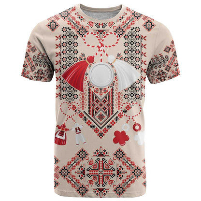 Vintage Martisor Day Martenitsa T-Shirt Traditional Romanian Embroidery No1 Graphic Tee