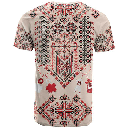 Vintage Martisor Day Martenitsa T-Shirt Traditional Romanian Embroidery No1 Graphic Tee