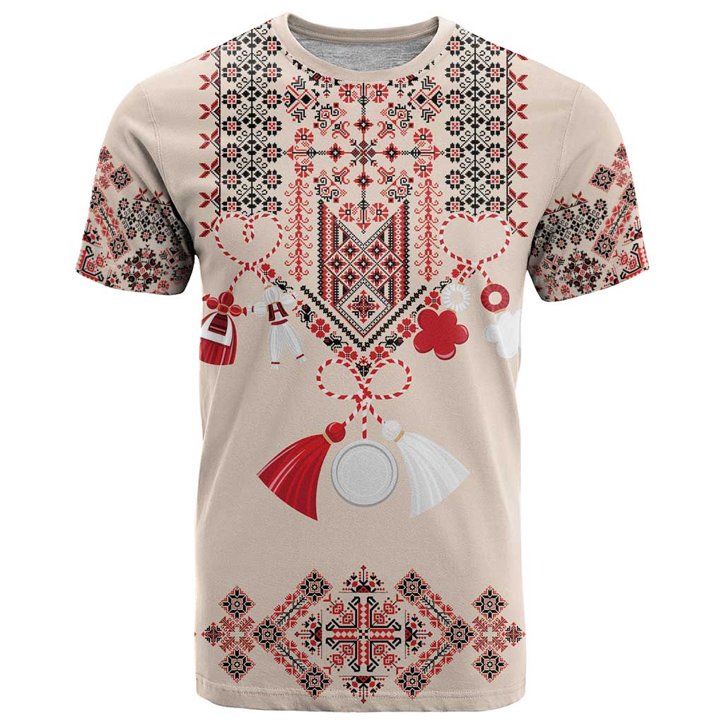 Vintage Martisor Day Martenitsa T-Shirt Traditional Romanian Embroidery No2 Graphic Tee