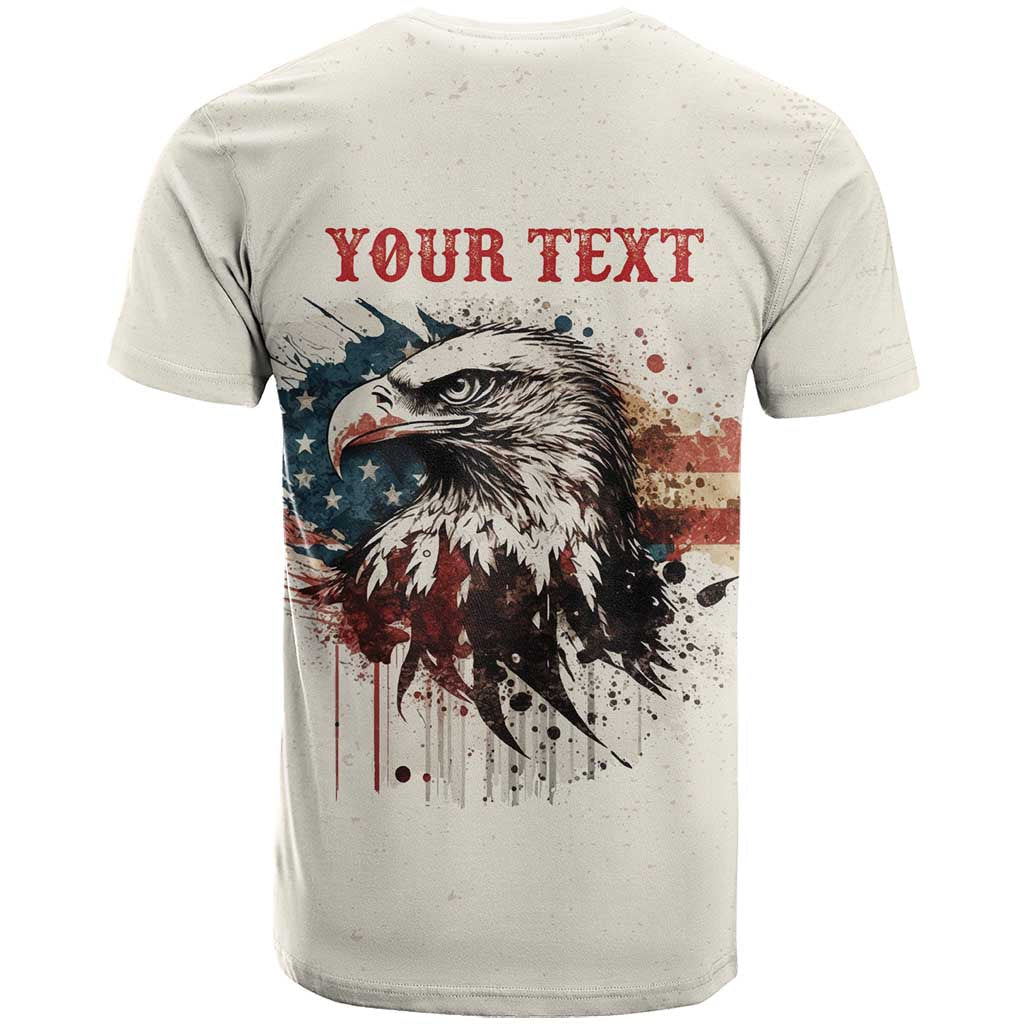 Happy Fourth of July Personalized T-Shirt Bald Eagle USA Independence Day Graphic Tee