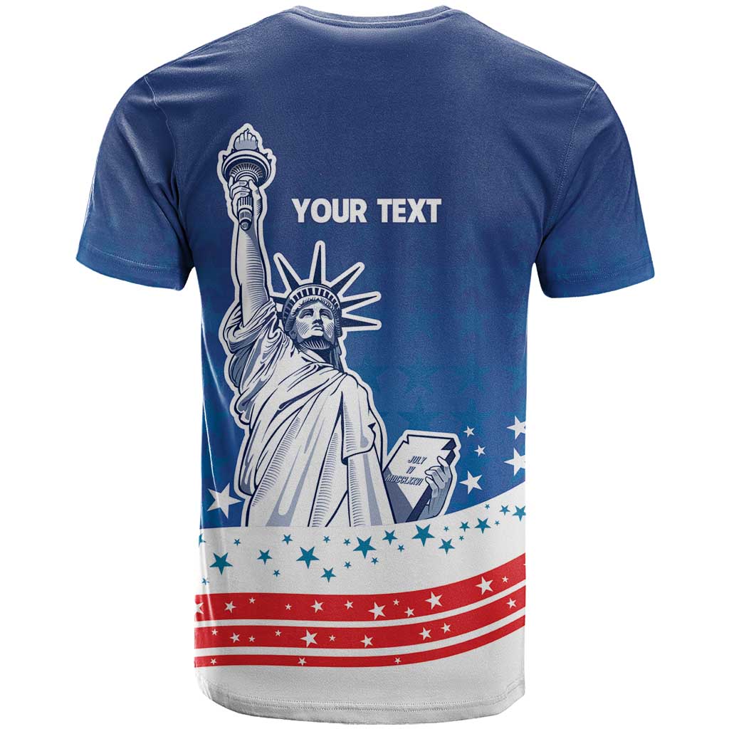 History Began 4th of July Personalized T-Shirt Statue of Liberty US Flag Graphic Tee