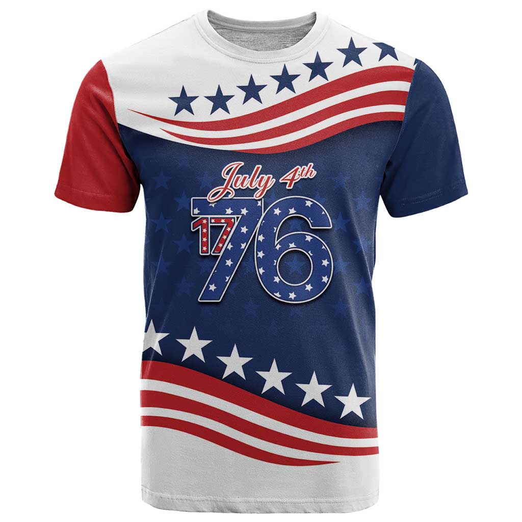 July 4th 1776 American Flag Vintage Personalized T-Shirt USA Independence Day Graphic Tee