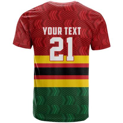Zimbabwe Cricket Custom T-Shirt Zimbabwean Pattern Flag Motif Graphic Tee