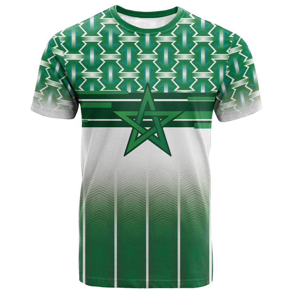 World Football Morocco Custom T-Shirt 1994 Away Retro Green Jersey Graphic Tee