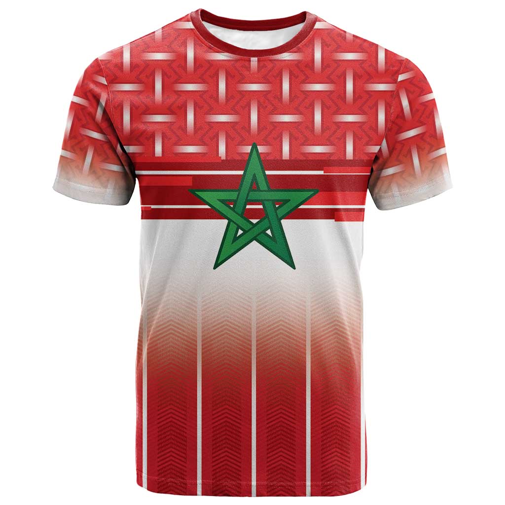 World Football Morocco Custom T-Shirt 1994 Away Retro Red Jersey Graphic Tee