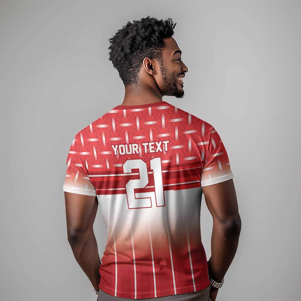 World Football Morocco Custom T-Shirt 1994 Away Retro Red Jersey Graphic Tee
