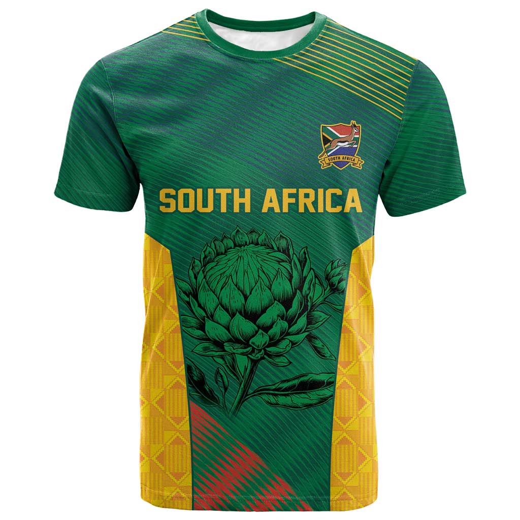 World Football 2026 South Africa Custom T-Shirt Tradional Protea Kente Pattern Graphic Tee