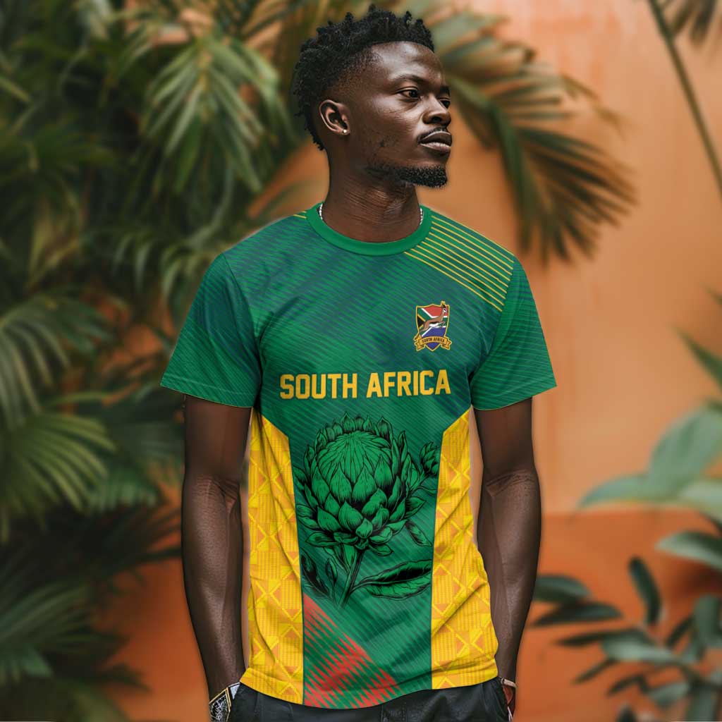 World Football 2026 South Africa Custom T-Shirt Tradional Protea Kente Pattern Graphic Tee