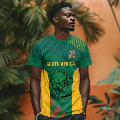 World Football 2026 South Africa Custom T-Shirt Tradional Protea Kente Pattern Graphic Tee