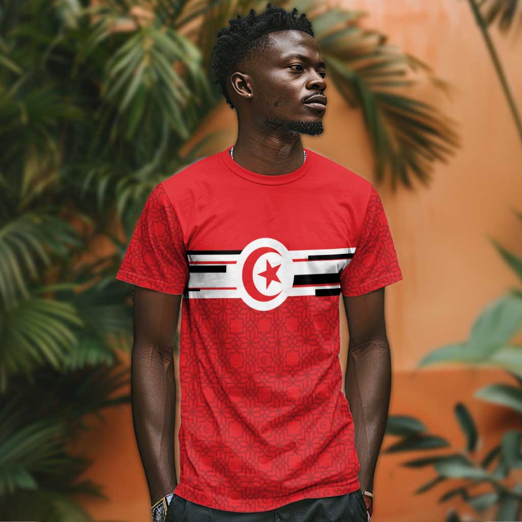World Football 2026 Tunisia Custom T-Shirt Traditional Islamic Motif Graphic Tee